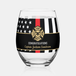 Vaso De Vino Jubilación de Bombero Departamento de Bomberos