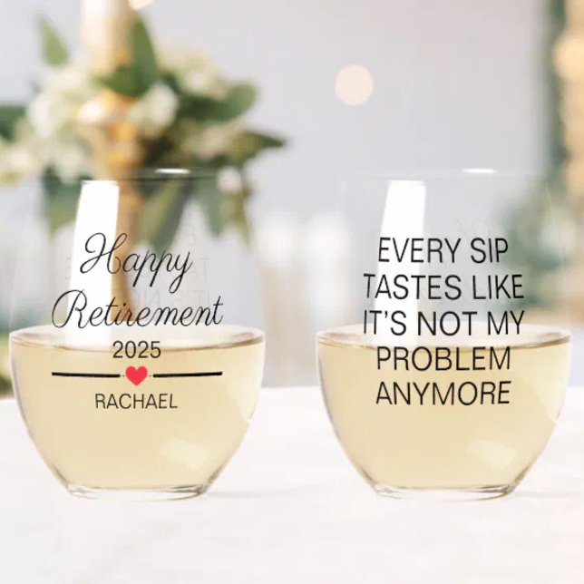 Vaso De Vino Jubilación Personalizada Divertida (Subido por el creador)