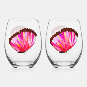 Vaso De Vino Juego de artículos para bebidas con mariposa de vi