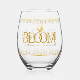 Vaso De Vino Juego de bebidas de lujo "BLOOM" con flores botáni