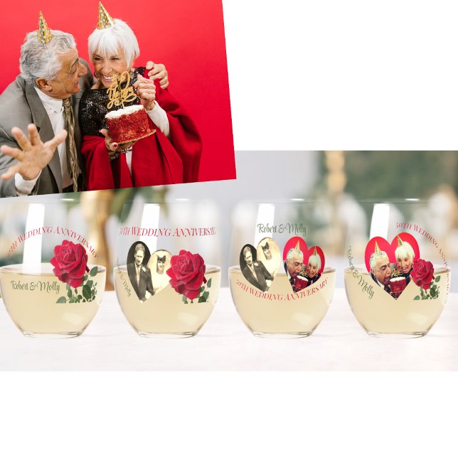 Vaso De Vino Juego de bebidas del Aniversario de la personaliza (Subido por el creador)