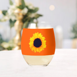 Vaso De Vino Juego de bebidas florales amarillas Naranja giraso
