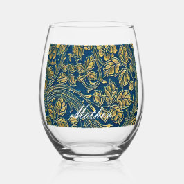 Vaso De Vino Juego de bebidas Golden Blue Elegance