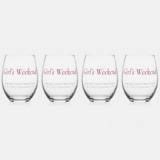 Vaso De Vino Juego de copas de vino sin tallo para chicas perso
