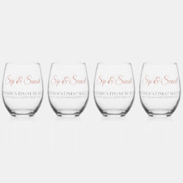 Vaso De Vino Juego de copas de vino sin tallo Personalizadas Si