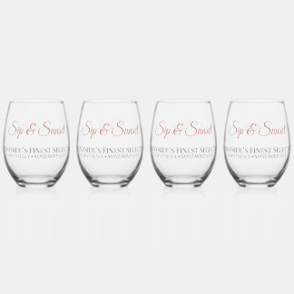 Vaso De Vino Juego de copas de vino sin tallo Personalizadas Si