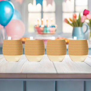 Vaso De Vino Juego de copas para vino sin tallo con estampado