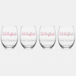 Vaso De Vino Juego de copas sin tallo personalizadas para despe