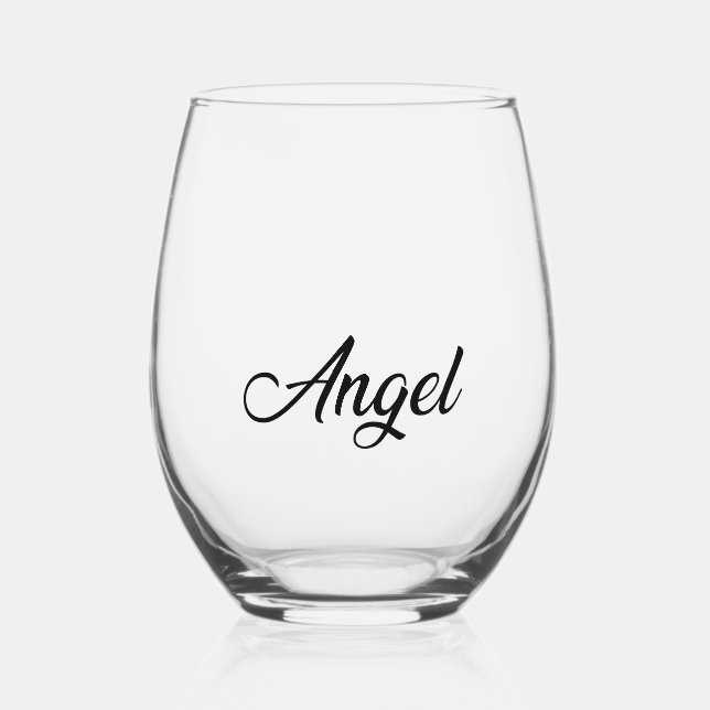 Vaso De Vino Juego de Drinkware boda - Ángel (Anverso)