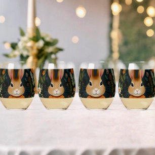 Vaso De Vino Juego de Drinkware Mágico de Bunny de Springtime