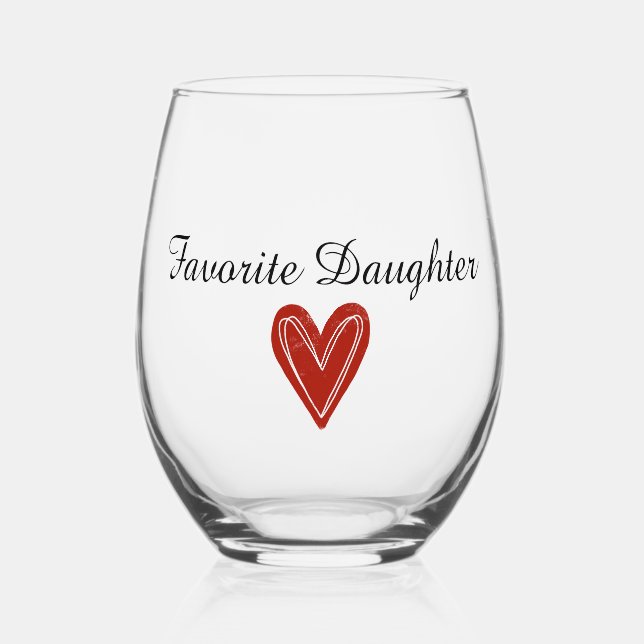 Vaso De Vino Juego de Drinkware Personalizable Daughter Daughte (Anverso)