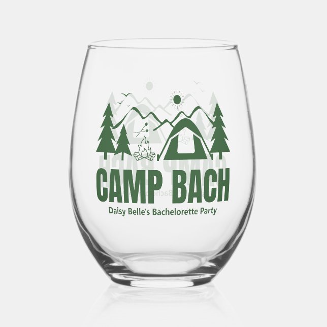 Vaso De Vino Juego de ropa de bebida verde para el campamento B (Anverso)