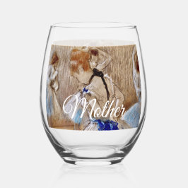 Vaso De Vino Juego de vajilla de Degas Bailarina con cinta azul