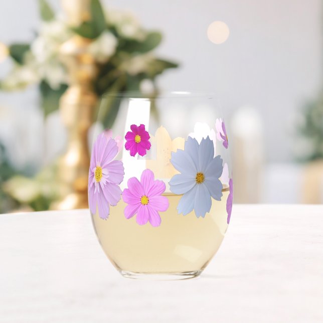 Vaso De Vino Juego de vajilla de flores de Cosmos (Insitu (Boda))
