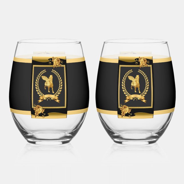 Vaso De Vino Juego Lamassu Gold Drinkware (Anverso)