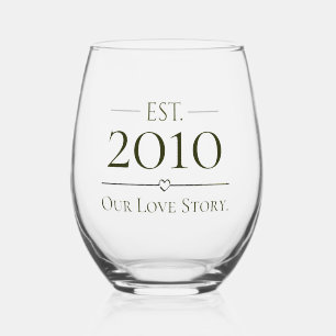 Vaso De Vino Juntos Desde Año Personalizado Nuestra Historia de