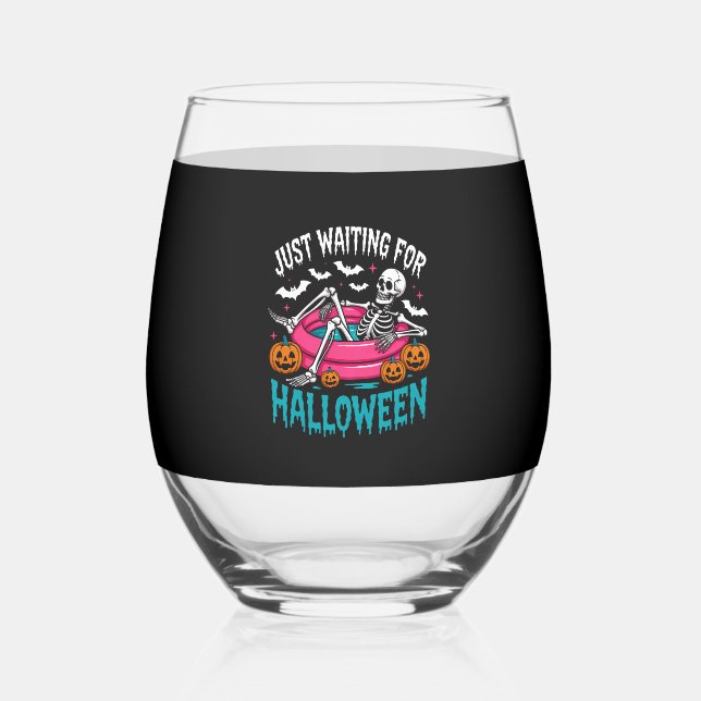Vaso De Vino Just Waiting For Halloween Png (Anverso)