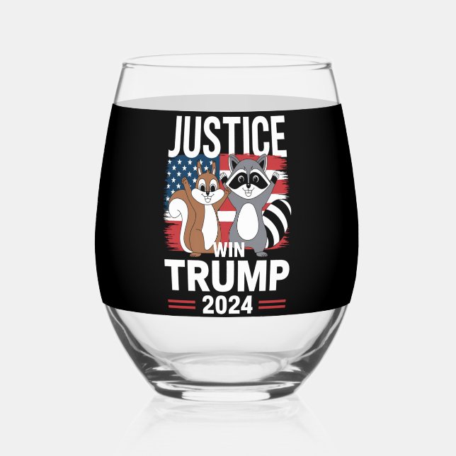 Vaso De Vino Justicia para el cacahuete gana a Trump 2024 (Reverso )