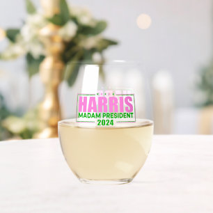 Vaso De Vino Kamala por el Vidrio Presidencial