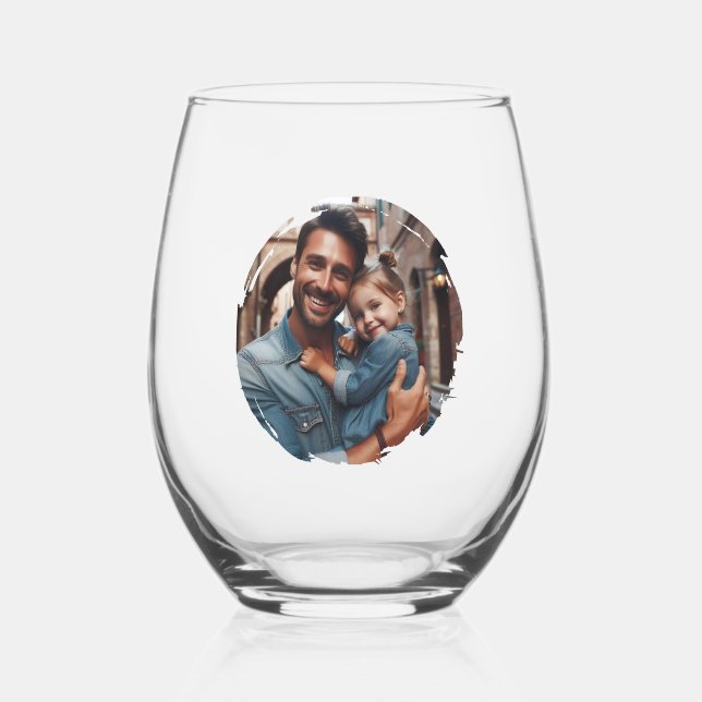 Vaso De Vino Keepsake Wine Glass with Any Photo (Anverso)