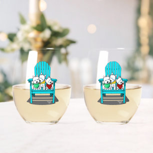 Vaso De Vino KiniArt Playa Trío Westie
