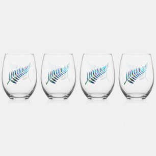 VASO DE VINO KIWI NEW ZEALAND FERN PAUA
