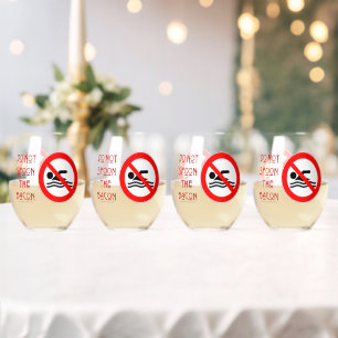 Vaso De Vino La advertencia roja de SlipperyJoe's No Sirvas Bac