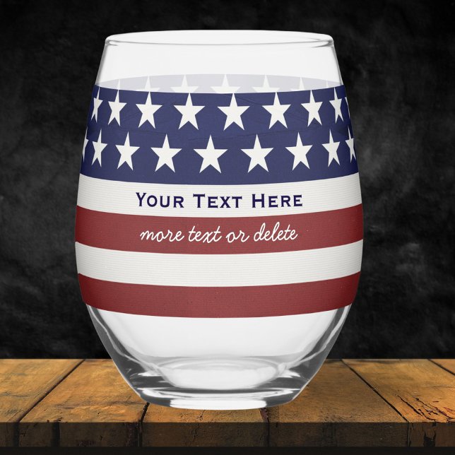 Vaso De Vino La bandera estadounidense de EE. UU. patriótica el (Subido por el creador)