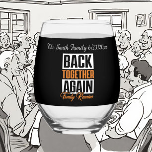 Vaso De Vino La familia Cute juntos agrega la reunión de fecha