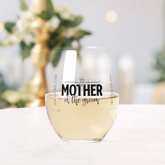 Vaso De Vino La madre del guión flotante personalizado (Insitu (Boda))