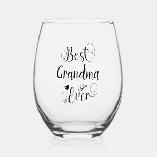 Vaso De Vino La mejor abuela jamás aprendió a escribir tipograf