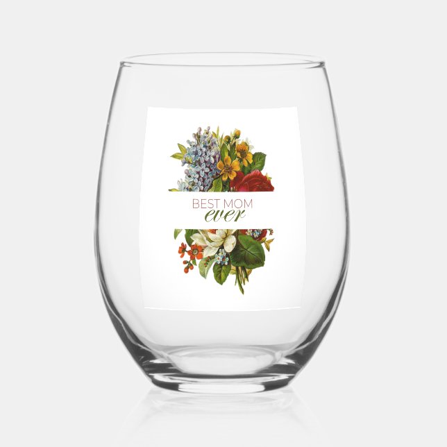 Vaso De Vino La mejor mamá de todos los tiempos (Anverso)