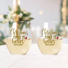 Vaso De Vino La Navidad es mejor con vino
