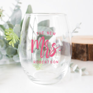 Vaso De Vino La nueva señora novia personalizada