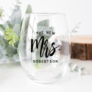 Vaso De Vino La nueva señora novia personalizada