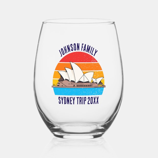 Vaso De Vino La ópera de Australia en Sidney personalizada (Anverso)