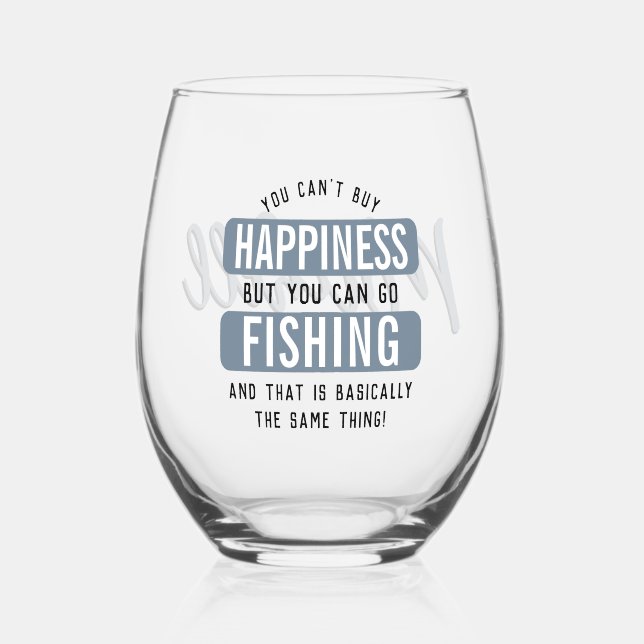 Vaso De Vino La pesca personalizado es la felicidad la pesca di (Anverso)