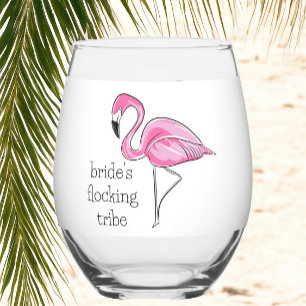Vaso De Vino La Tribu de la Novia en Bandada   Despedida de Sol