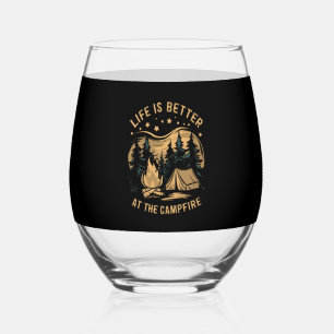 Vaso De Vino La Vida Es Mejor En El Campamento Campbell Camper