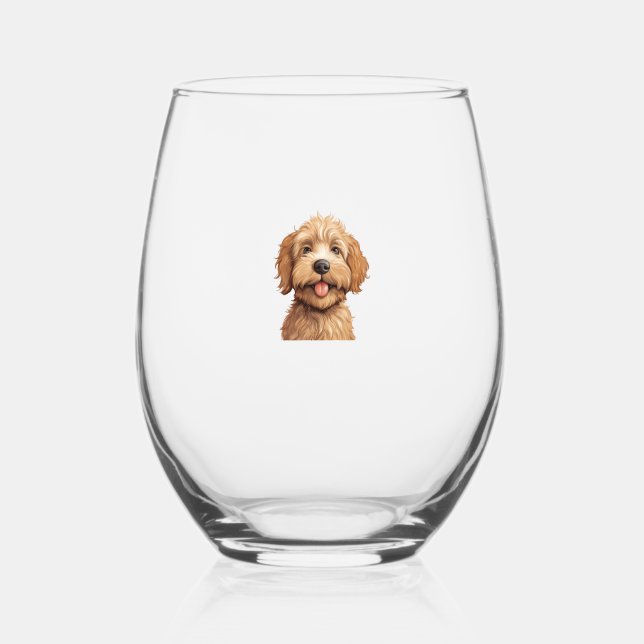 Vaso De Vino Labradoodle de Australia (Anverso)