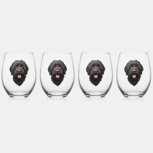 Vaso De Vino Labradoodle Perro Negro