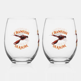 Vaso De Vino Langostinos En La Bahía