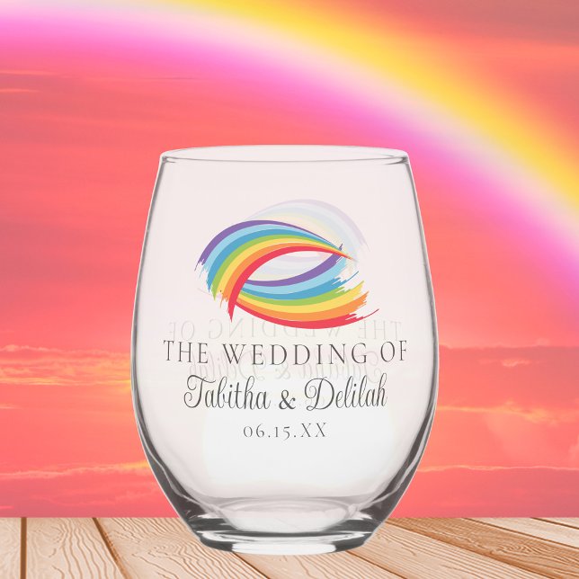 Vaso De Vino Las olas de arcoiris son una hermosa boda personal (Subido por el creador)