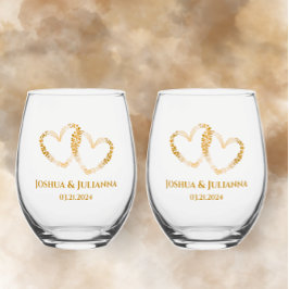 Vaso De Vino Las Parejas Nombres De Los Corazones Elegantes De 