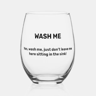 Vaso De Vino LÁVAME Texto divertido personalizado Sucio