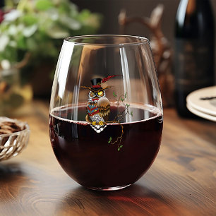 Vaso De Vino Lechuza victoriana Steampunk