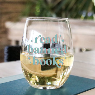 Vaso De Vino Leer libros prohibidos Letras retro