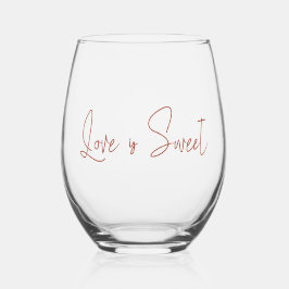 Vaso De Vino Letra a Mano Amor es Dulce