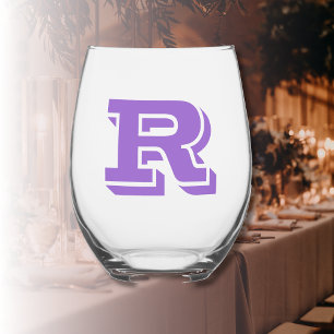 Vaso De Vino Letra inicial de monograma moderno antimetista