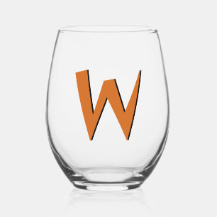 Vaso De Vino Letra inicial monograma moderno divertida de choco